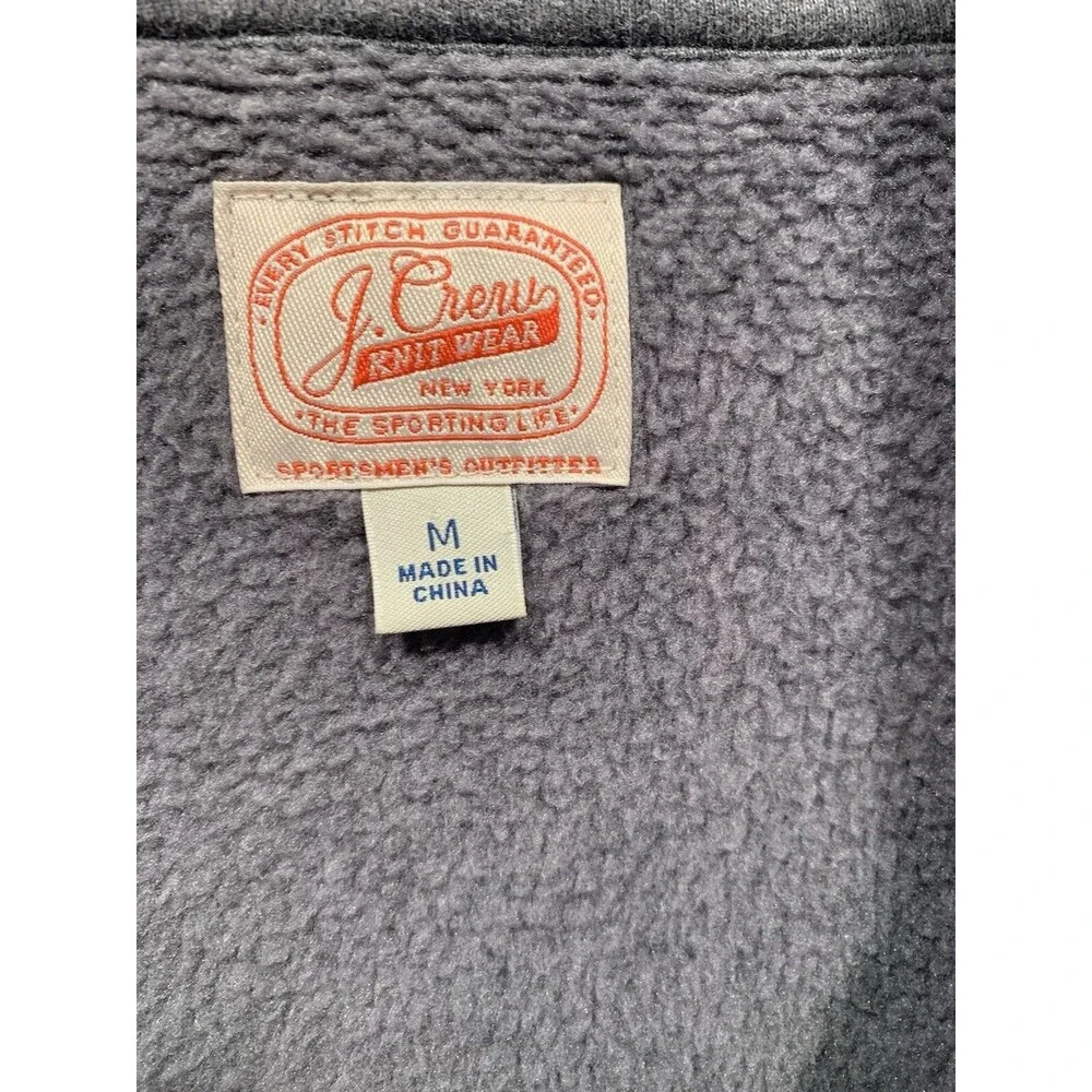 Vest Full Zip Pockets Summit Grey Fleece J.Crew Knit Wear Mens MED  VGUC